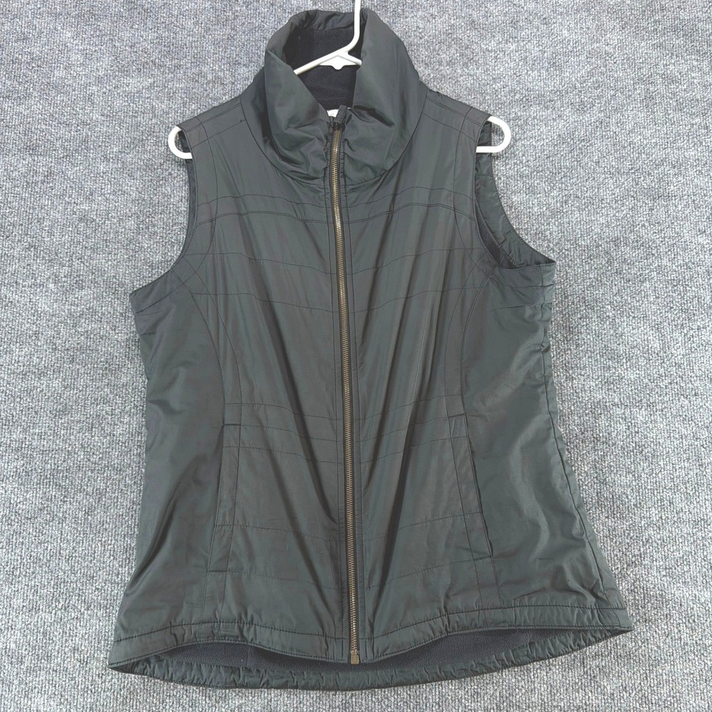 Columbia Womens Black Quilted Full‎ Zip Fleece Lined Collar Vest Large L